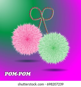 Pom Pom verde-rosa