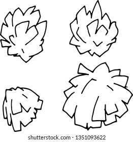 Pom poms. Cheerleader accessories icon vector. Doodle sketch design. Illustration for posters decoration and print.
