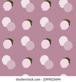 Pom poms of seamless pattern. Hand drawn cute background. Repeated texture in doodle style for fabric, wrapping paper, wallpaper, tissue. Vector illustration.