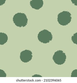 Pom poms of seamless pattern. Hand drawn cute background. Repeated texture in doodle style for fabric, wrapping paper, wallpaper, tissue. Vector illustration.