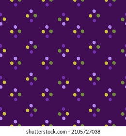Pom poms of seamless pattern. Hand drawn cute background. Repeated texture in doodle style for fabric, wrapping paper, wallpaper, tissue. Vector illustration.