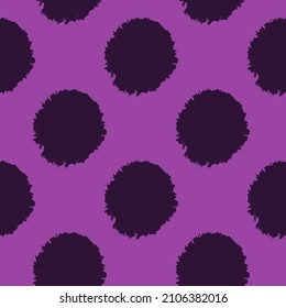 Pom poms of seamless pattern. Hand drawn cute background. Repeated texture in doodle style for fabric, wrapping paper, wallpaper, tissue. Vector illustration.