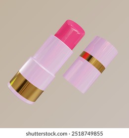 Pomada 3D Vector rosa cosmético