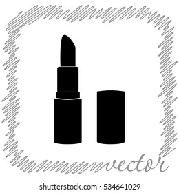 Pomade lipstick  black  vector icon