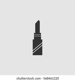 Pomade lipstick icon flat. Black pictogram on grey background. Vector illustration symbol