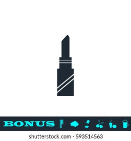 Pomade lipstick icon flat. Black pictogram on white background. Vector illustration symbol and bonus button