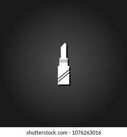 Pomade lipstick icon flat. Simple White pictogram on black background with shadow. Vector illustration symbol