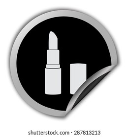 pomade lipstick icon - round vector sticker