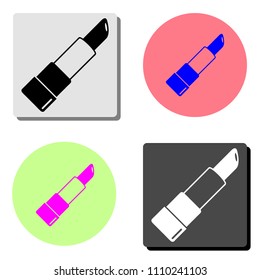 pomade lipstick. simple flat vector icon illustration on four different color backgrounds