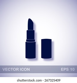 Pomade lipstick vector icon - dark blue illustration with blue shadow