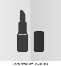 Pomade lipstick vector icon. Effect of folded paper. Flat design