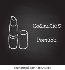 Pomade painted with chalk on blackboard. Vector illustration EPS10