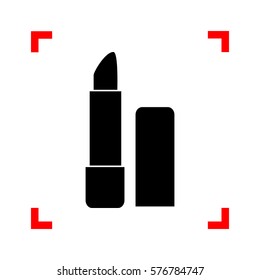 Pomade simple sign. Black icon in focus corners on white background. Isolated.