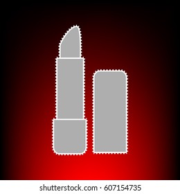 Pomade simple sign. Postage stam or old photo style on red-black gradient background.