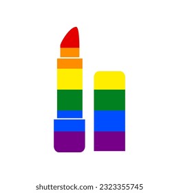 Pomade simple sign. Rainbow gay LGBT rights colored Icon at white Background. Illustration.