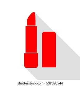 Pomade simple sign. Red icon with flat style shadow path.