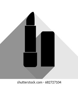 Pomade simple sign. Vector. Black icon with two flat gray shadows on white background.