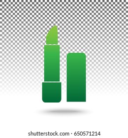 Pomade simple sign. Vector. Green gradient icon with shadow at bottom on transparent and white background.