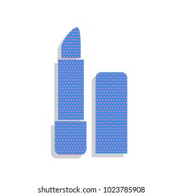 Pomade simple sign. Vector. Neon blue icon with cyclamen polka dots pattern with light gray shadow on white background. Isolated.
