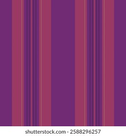 Pomance texture background fabric, patch pattern lines vertical. Mispanic textile seamless vector stripe in purple and red colors palette.
