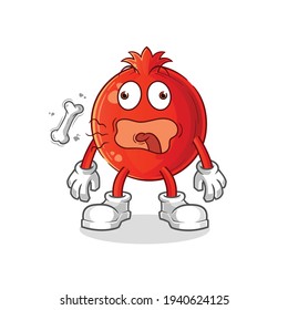 pomegranate burp mascot. cartoon vector