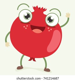 Pomegranate Character Vector Illustration
