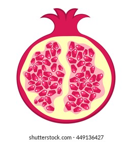 Pomegranate colorful icon. Vector illustration in cartoon style