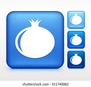 Pomegranate Colorful Square Button