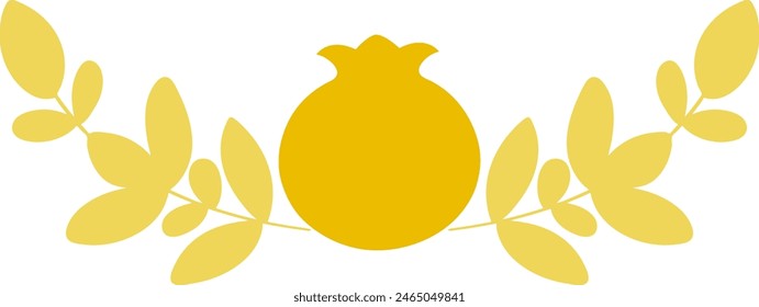 Pomegranate composition decorative isoalted vector 