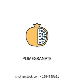 pomegranate concept 2 colored line icon. Simple yellow and blue element illustration. pomegranate concept outline symbol design