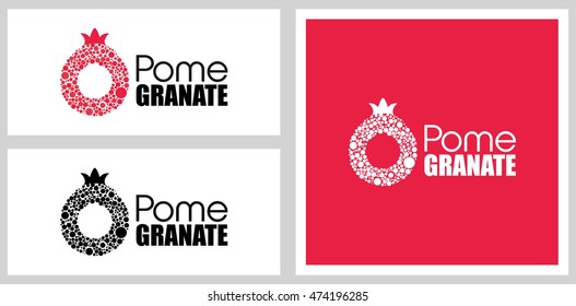 Pomegranate concept, pomegranate symbol vector pomegranate