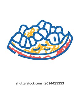 pomegranate delicious cut doodle icon sketch vector. pomegranate delicious cut sign. isolated symbol illustration
