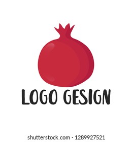 Pomegranate design juicy fresh fruit icon vector template. Raw pomegranate.Logo desin.