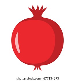 Pomegranate design juicy fresh fruit icon vector template. Raw pomegranate