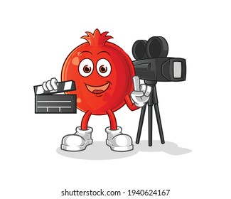 pomegranate director mascot. cartoon vector