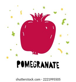 Pomegranate doodle hand drawn vector image