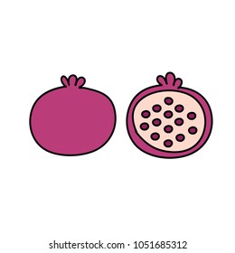pomegranate doodle icon
