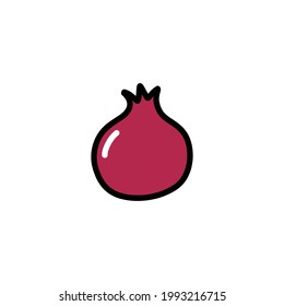 icono del doodle pomegranado, ilustración vectorial