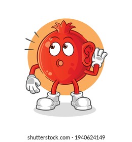 pomegranate eavesdropping vector. cartoon character