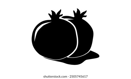 pomegranate emblem , black isolated silhouette