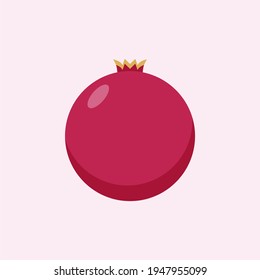 vector de diseño plano pomegranado. se puede utilizar en el menú del restaurante, en libros de cocina y en etiquetas de granja orgánicas. Alimentos saludables. Sabroso vegano. Producto orgánico. Ingrediente culinario. Diseño vectorial detallado