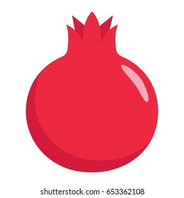 Pomegranate flat icon, fruit and garnet, vector graphics, a colorful solid pattern on a white background, eps 10.