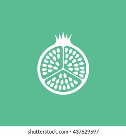 Pomegranate Flat Icon On Green Background