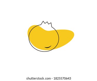 pomegranate flat icon on white background in vector illustration
