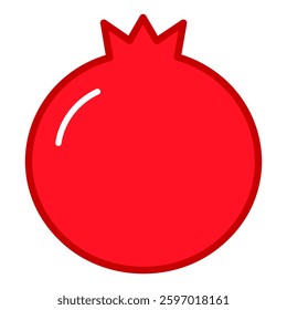 Pomegranate flat icon. Vector red anar fruit symbol.