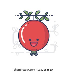 pomegranate flat illustration