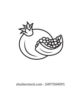 pomegranate flat style vector icon