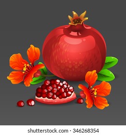 Pomegranate with flower