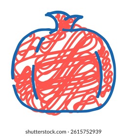 pomegranate food fruit doodle icon sketch vector. pomegranate food fruit sign. isolated symbol illustration