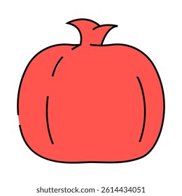 pomegranate food fruit line icon vector. pomegranate food fruit sign. isolated symbol illustration